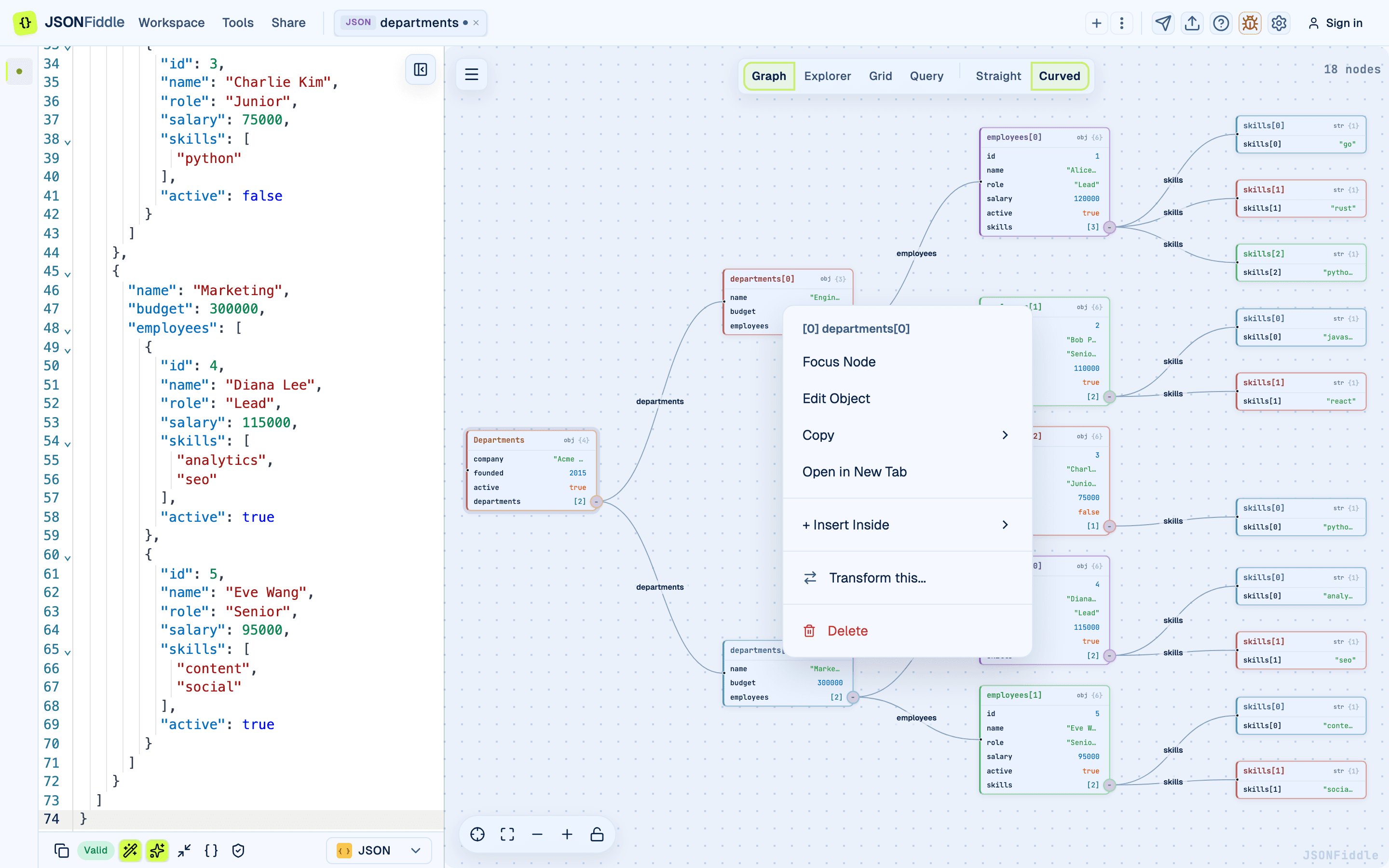 Context menu Copy As